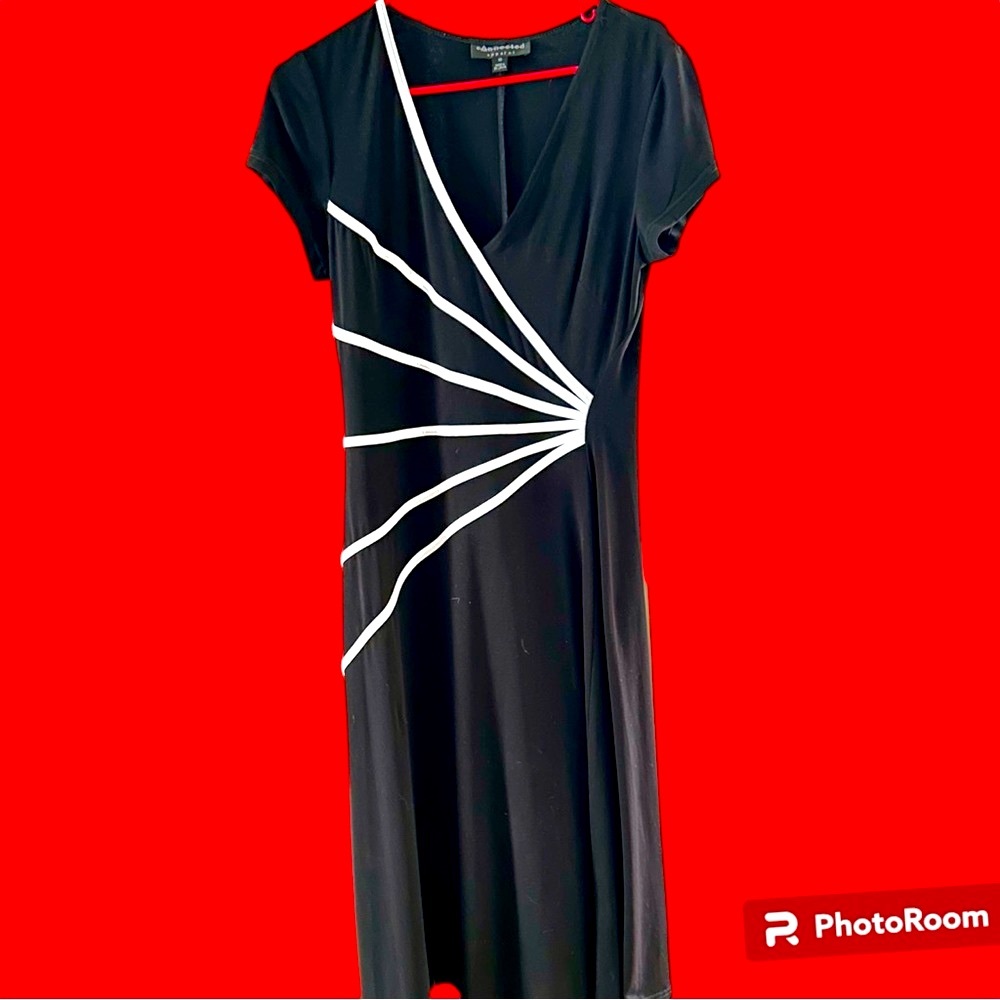 Connected Apparel Black and White Dress Size 10 Like New